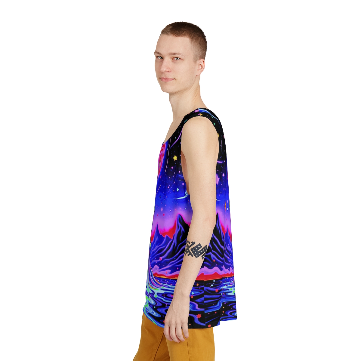 Galactic Adventure Men's Tank Top - AOP, Cosmic Apparel, Festival Wear, Summer Outing, Space Lover Gift